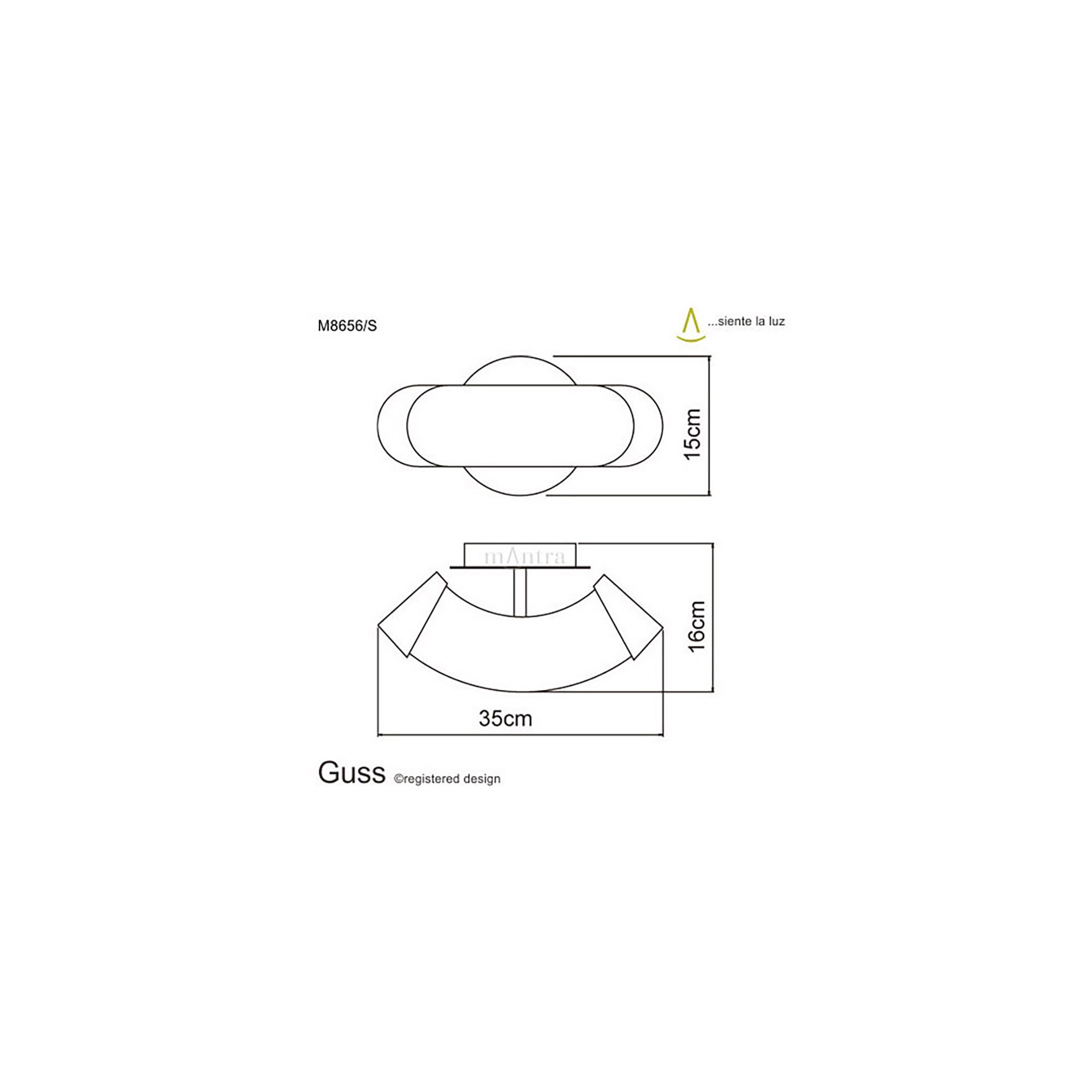 Guss GU10 Wall Lights Mantra Flush Wall Lights